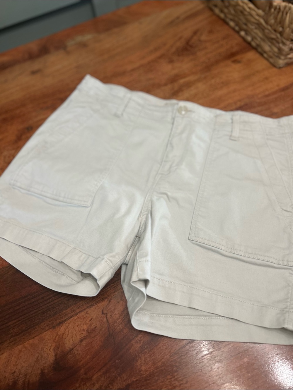Women’s tan Liverpool Utility Cotton Shorts